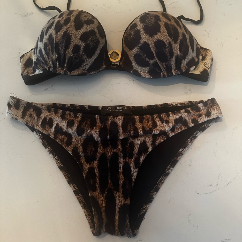 Roberto Cavalli Bold Animal Print Bikini